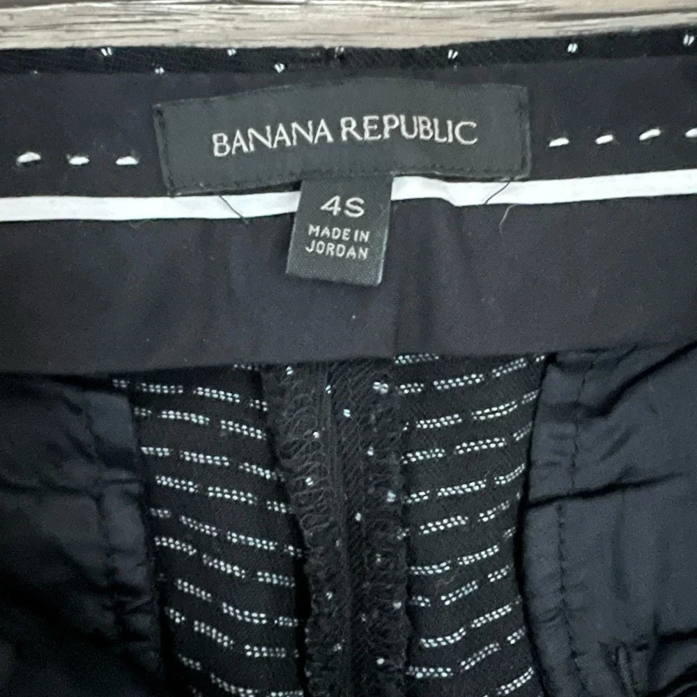 Banana Republic Sloan Ankle Black and white Polka Dot Straight Leg Career Pants - Picture 6 of 15